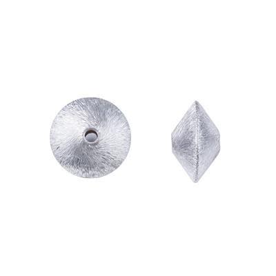 8x14mm Brushed Silver Plated Bali Style Rondelle Large Hole Beads (5 pieces)