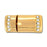 Gold Plated Magnetic Clasp with Row of Clear Crystals For Licorice Leather