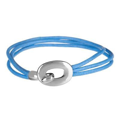 Silver Hook and Eye Clasp for 2mm Round Leather