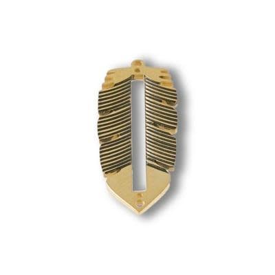 Gold-Plated Stainless Steel Beadable Feather Connector