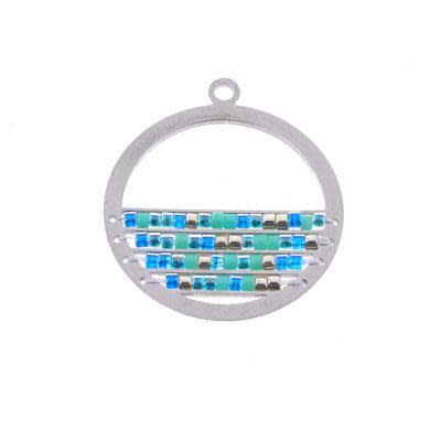 25mm Gold-Plated Stainless Steel Beadable Circle Pendant