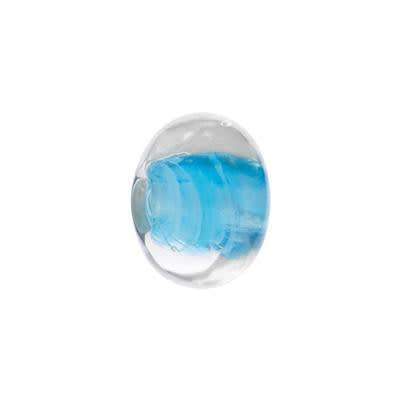 14mm Blue Round Glass Beads (5 Pieces)