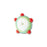 14mm White with Blue/Green Swirl Flat Center Hole Disc Lampwork Glass Beads (5 Pieces)