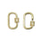 20mm Gold Plated Jewelry Carabiner with Rhinestone Lock Clasp or Pendant