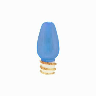 15mm Blue Christmas Lightbulb Lampwork Glass Bead (5 Pieces)