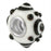 13mm White with Black Circles and Dots Large Metal Hole Glass Beads (3 Pieces)
