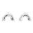 24x33mm Rhodium Plated Arched Components from the Global Collection (1 Pair)