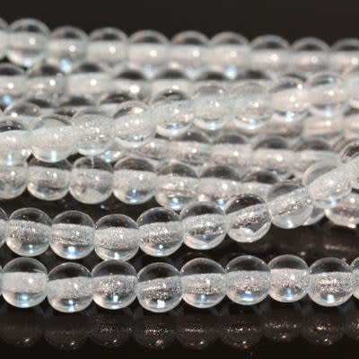 4mm Crystal Clear Druk Czech Glass Beads