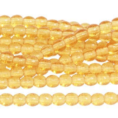 3mm Dark Topaz Druk Czech Glass Beads