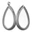 40mm Teardrop Silver Stainless Steel Glass Locket