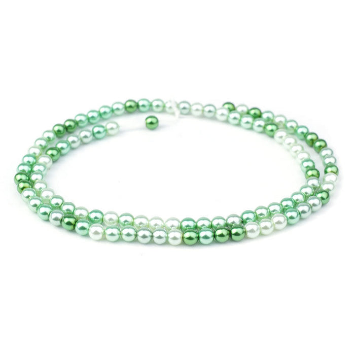 4mm Emeral Isle Pearl Coated Czech Glass Pearls Strand