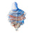 34mm Blue and Red Leaf Glass Beads (1 Pair)