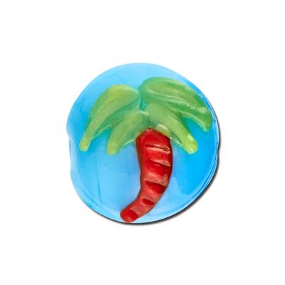 16mm Palm Tree Disc Lampwork Beads (3 Pieces)