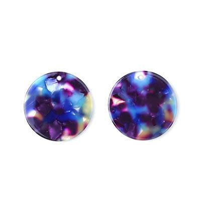 24mm Multi Pastel Acetate Coin Charm (1 Pair)