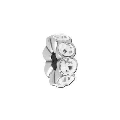 Clear Crystal Rhinestone Rondelle Bead for 2mm Leather