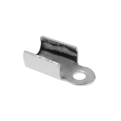 3.5mm Silver Fold Over Crimp Cord End with Loop (10 Pieces)