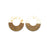 38mm Wood & Clear Resin with Gold Foil Off Center Donut Focal Piece Pendant (1 Pair)
