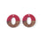 28mm Wood & Deep Red Resin Disc with Oval Cut Out Focal Piece Pendant (1 Pair)
