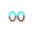 20x30mm Wood & Turquoise Resin Oval Focal Pieces (1 Pair)