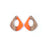 28x32mm Wood & Coral Resin Pear Shaped with Cut Out Focal Pieces (1 Pair)