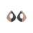 28x32mm Wood & Jet Resin Pear Shaped with Cut Out Focal Pieces (1 Pair)
