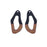 20x38mm Wood & Jet Resin Free Form Shaped with Cut Out Focal Piece Pendant - 2 Pack