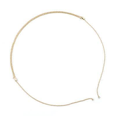 Gold Plated Adjustable Rolo Chain Necklace Double Slide Clasp