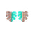 28x32mm Wood & Green Turquoise Resin Leaf Focal Piece Pendant (1 Pair)