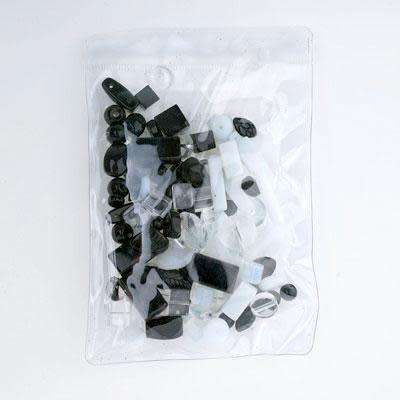 Black and White Pressed Glass Bead Mix