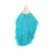 Turquoise Large Capped Flat Tassel with Gold Textured Cap - 4.25 Inches Long