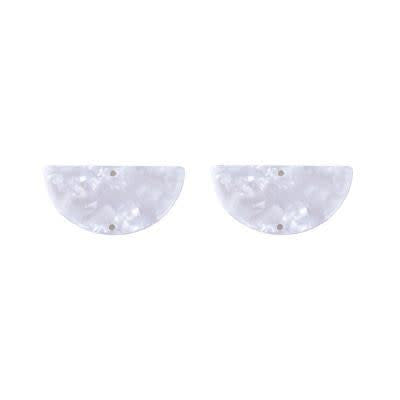 37x18mm Pearl Acetate Half Circle Pendant/Connector (1 Pair)