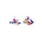 21x29mm Multi with White Acetate Fan Charm/Pendant (1 Pair)
