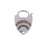 Locked Up in Love 23mm Heart Latch Clasp with Rainbow Crystals - Silver Plated