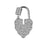 Locked Up in Love 30mm Heart Carabiner Clasp with Crystal Embellishments - Silver