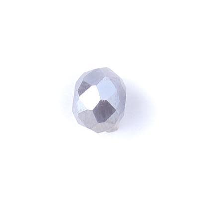 6mm Opaque Light Grey AB Rondelle Chinese Crystal Beads