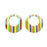 45mm Circus Stripe Acetate Jumbo Circle with Cutout Pendant