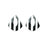 31x35mm Black & White Stripe Acetate Pear Shape Pendant (1 Pair)