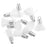10mm White Fabric Tassel with Silver Cap (10 Pieces)