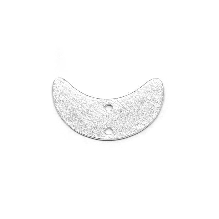 31x16mm Silver Etched Crescent Connector