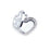 32mm Heart Shaped Stainless Steel Locket with Clear Crystals