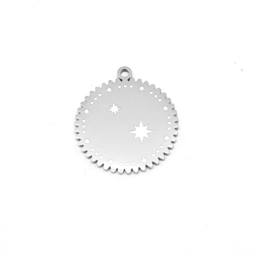 18mm Stainless Steel Round Stars Charm