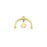22mm 14K Gold Plated Plated Half Circle Connector with Star Charm