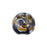17mm Black with White and Brown Dotty Swirl Disc Lampwork Beads (3 Pieces)