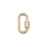 28mm Gold Plated with Clear Rhinestones Jewelry Carabiner with Lock Clasp or Pendant