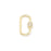 28mm Gold Plated Jewelry Carabiner with Rhinestone Lock Clasp or Pendant