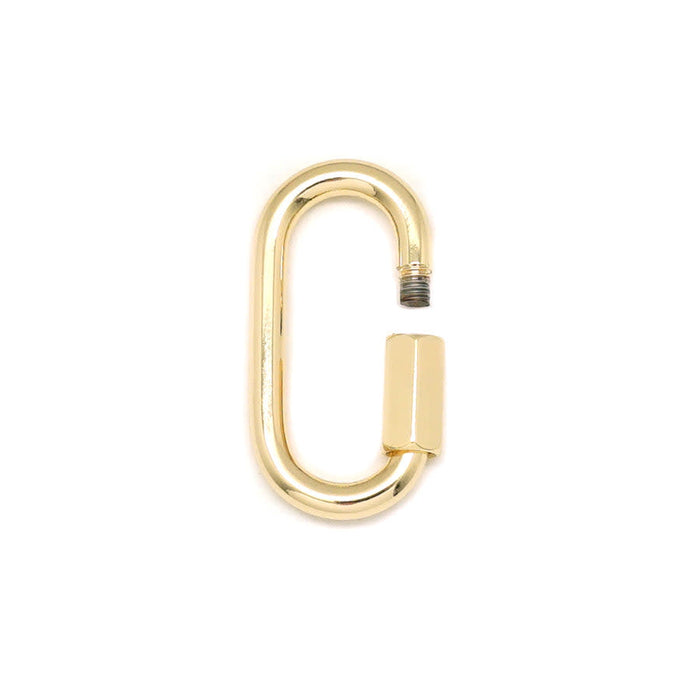 30mm Gold Plated Jewelry Carabiner with Lock Clasp or Pendant