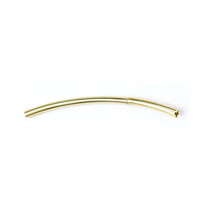 Gold Plated Tube Clasp for 2mm Round Leather and Chain