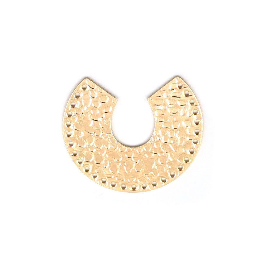 35mm Gold Plated Brass Multi-hole U Textured Connector