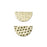 27x15mm Gold Plated Textured Half Circle Pendant/Connector with Horizontal Holes