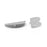 30mm Rhodium Plated Brass Textured Crimp End (1 Pair)